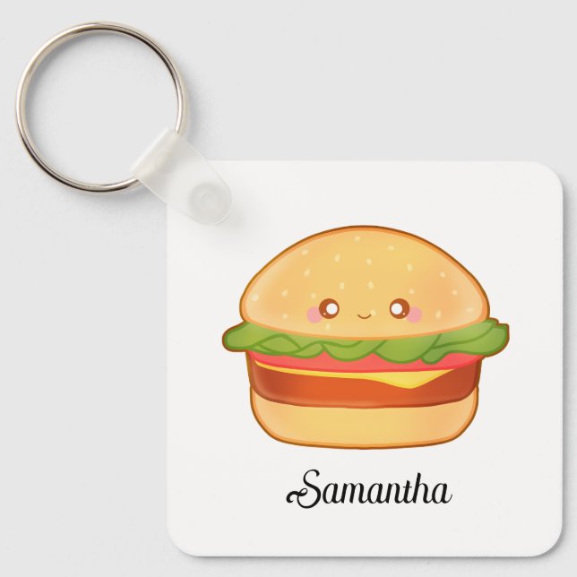 Cute Cheeseburger Keychain (Front)