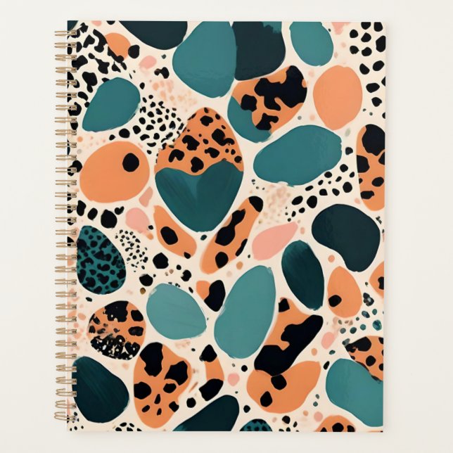 Cute Cheetah Animal Print Planner (Front)