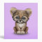 Cute Cheetah Cub Wearing Glasses on Purple