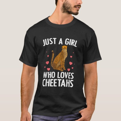 Cute Cheetah Design For Women Girls Cat Animal Che T_Shirt