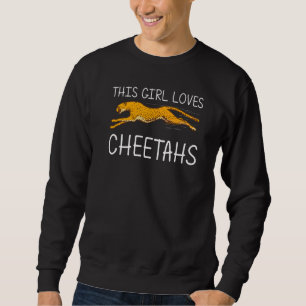 Cute Cheetah For Girls Kid African Safari Wildlife Sweatshirt