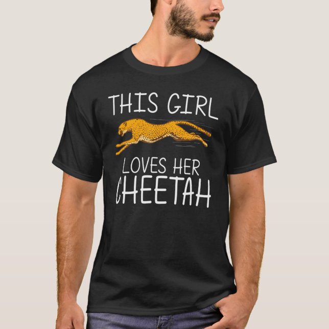 Cute Cheetah For Girls Kid African Safari Wildlife T-Shirt (Front)