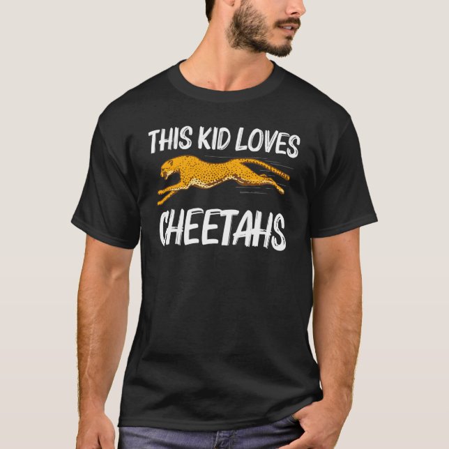 Cute Cheetah For Kids Boys African Safari Wildlife T-Shirt (Front)