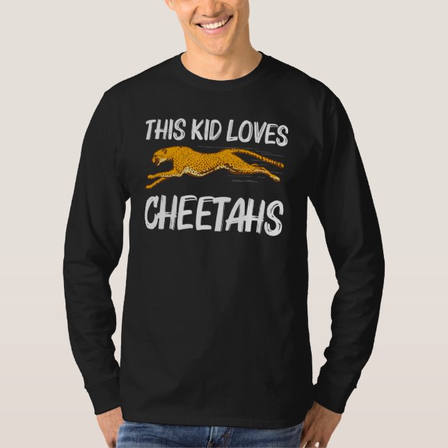 Cute Cheetah For Kids Boys African Safari Wildlife T-Shirt (Front)