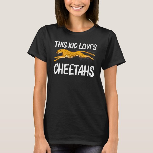 Cute Cheetah For Kids Boys African Safari Wildlife T-Shirt (Front)