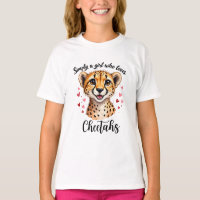 Cute Cheetah Lover Wildlife Art with Heart Accents