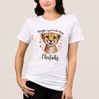 Cute Cheetah Lover Wildlife Art with Heart Accents