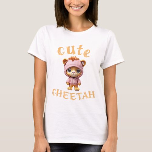 Cute Cheetah minimalist style art T_Shirt