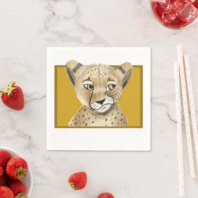 Cute Cheetah Napkins – Safari Animal Party  (Insitu)