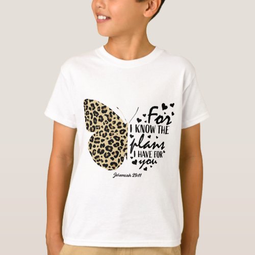 Cute Cheetah Print Butterfly Christian Religious B T_Shirt