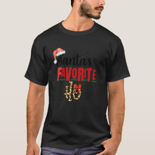 Cute Cheetah Santa S Favorite Ho Christmas Women T-Shirt