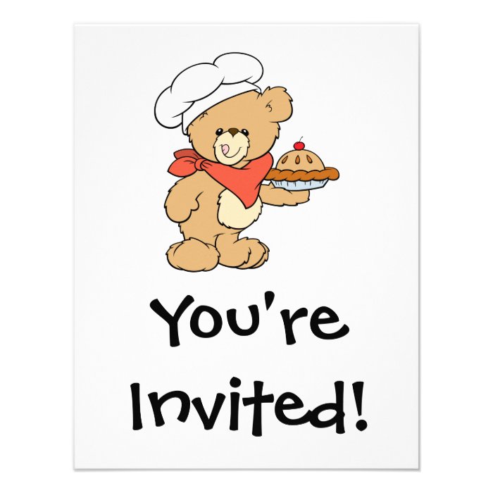 Cute Chef Baker Bear Custom Announcements