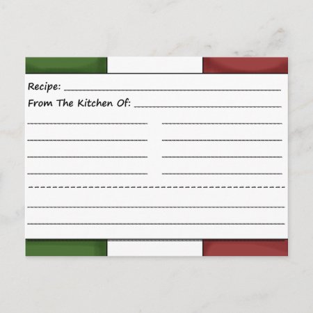 Cute Chef Blank Recipe Cards