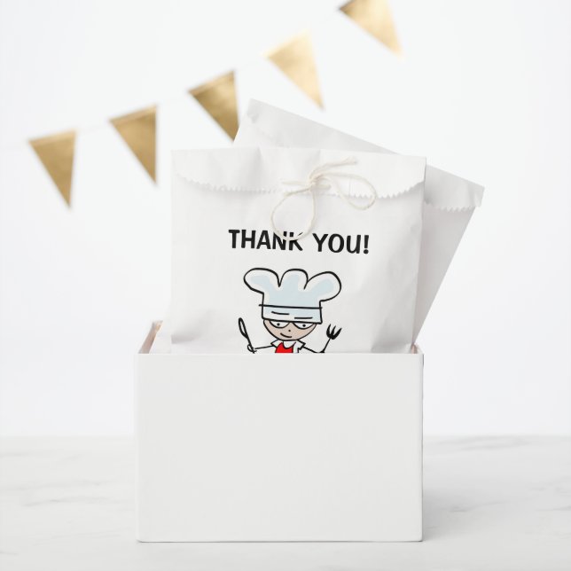 Cute chef cartoon kid's cooking Birthday party Favor Bag (Party)
