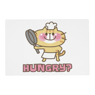 Cute Chef Cat Hungry Quote Funny Cooking Placemat