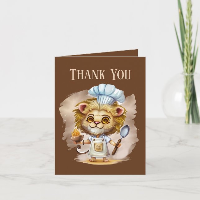 Cute Chef Cook thank you add text Card (Front)