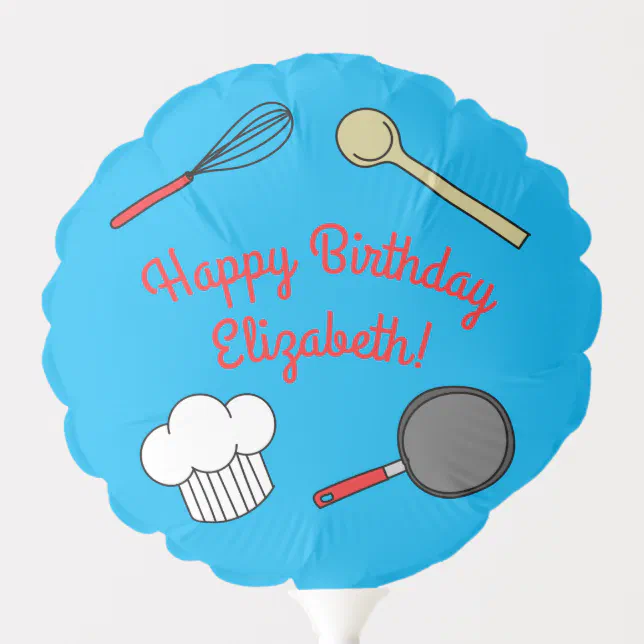 Cute Chef Cooking Kids 1st Birthday Party Balloon | Zazzle