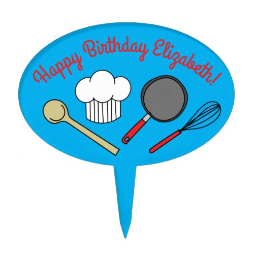 Cute Chef Cooking Kids 1st Birthday Party Cake Topper