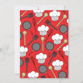 Cute Chef Cooking Kids 1st Birthday Party Invitation (Back)