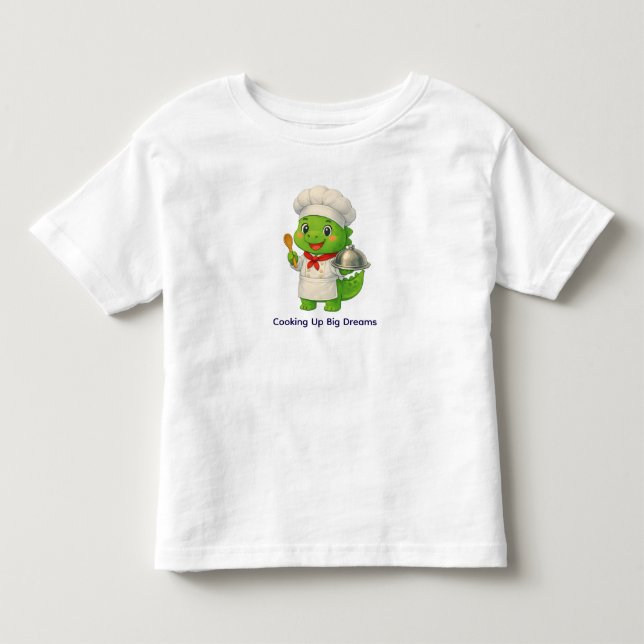 Cute Chef Dinosaur – Dino Jobs Toddler T-shirt (Front)