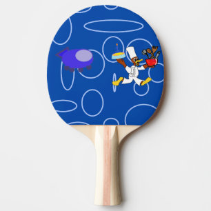 Cute Chef Ducky Kazoo Blue Circles Ping Pong Paddle