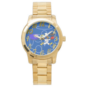 Cute Chef Ducky Kazoo Blue Circles Watch