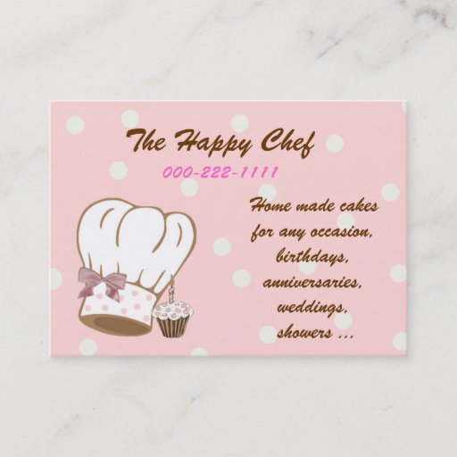 Customizable Cute Chef Hat Business Card