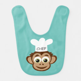 Cute chef monkey cartoon baby bib apron for child