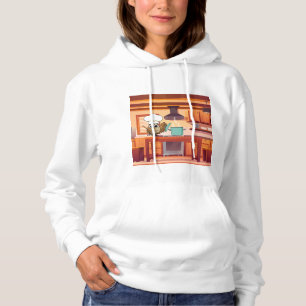Cute Chef Owl Cooking in Kitchen Hoodie