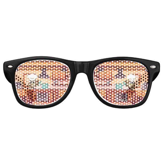 Cute Chef Owl Cooking in Kitchen Retro Sunglasses (Front)