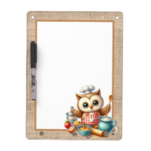 Cute chef owl lovers  dry erase board