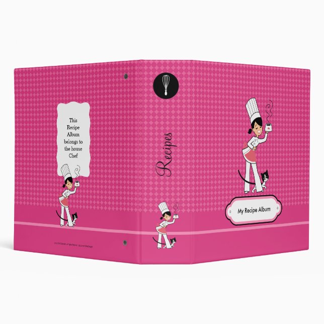 Cute Chef Personalized Recipe Album Binder (Background)