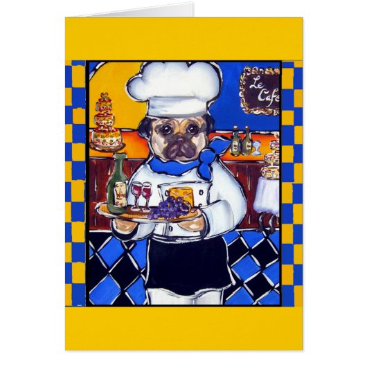 Cute Chef Pug Cards (Front)