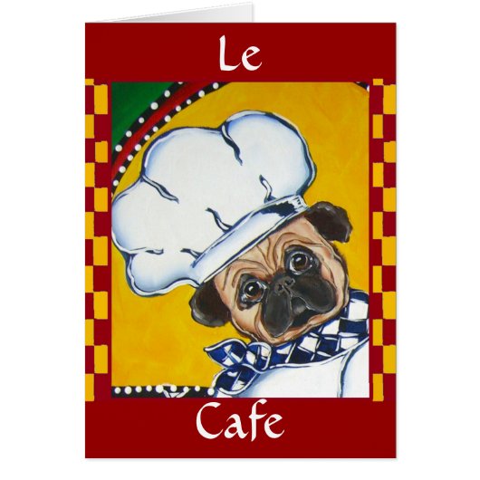 Cute Chef Pug Cards (Front)