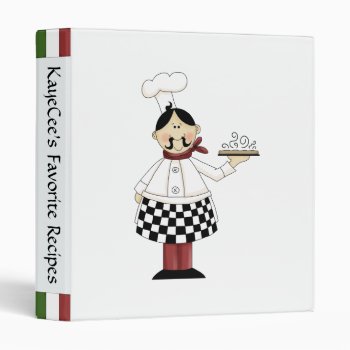 Cute Chef Recipe Album 3 Ring Binder by LifeOverHere at Zazzle