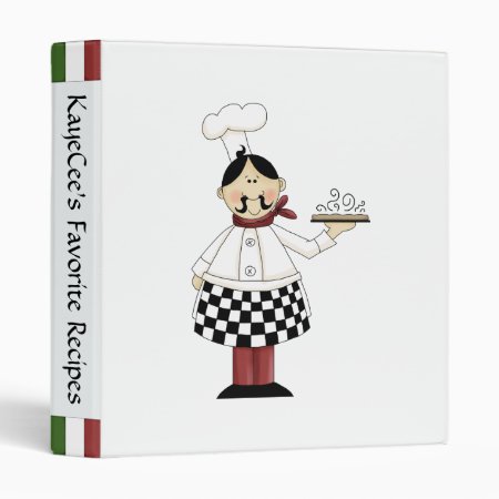 Cute Chef Recipe Album 3 Ring Binder
