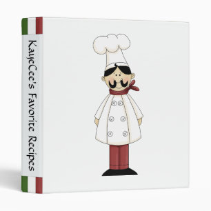 Cute Chef Recipe Album 3 Ring Binder