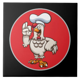 Cute chef rooster decor ceramic tile