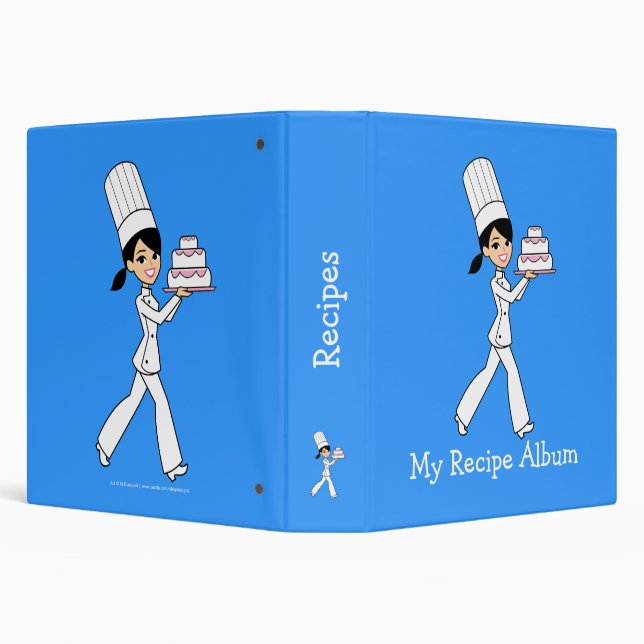 Cute Chef's Recipe Album 1.5 inch Binder Organizer (Background)