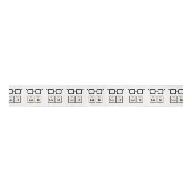 Cute chemical Element Nerd Glasses Zwp34 Grosgrain Ribbon (Front)