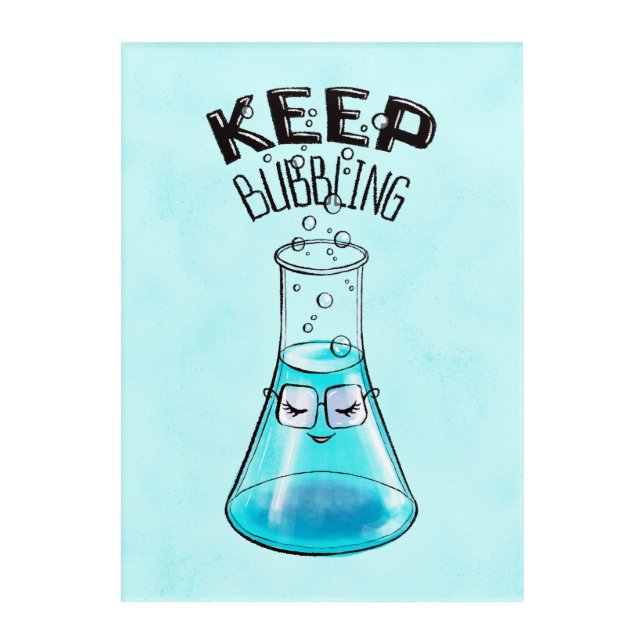 Cute Chemistry Funny Nerdy Lab Character Acrylic Print (Front)