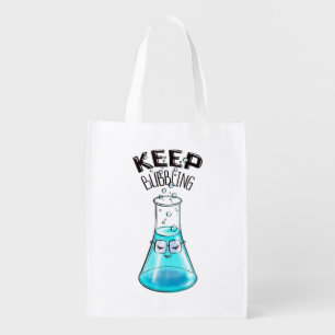 Cute Chemistry Funny Nerdy Lab Character Grocery Bag