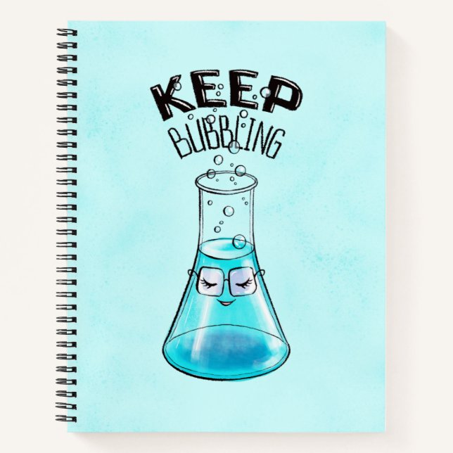 Cute Chemistry Funny Nerdy Lab Character Notebook (Front)