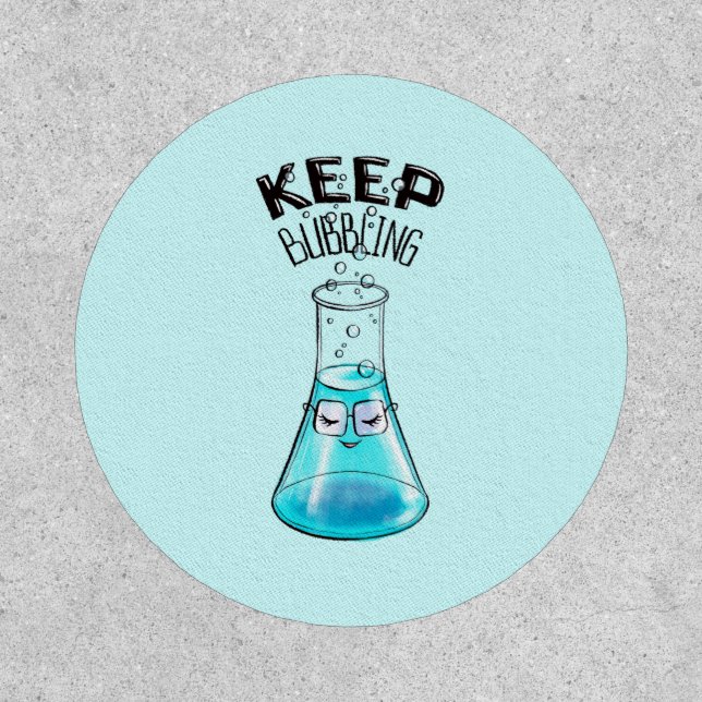 Cute Chemistry Funny Nerdy Lab Character Patch (Front)