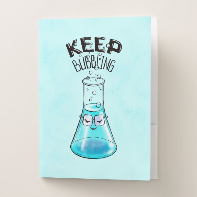 Cute Chemistry Funny Nerdy Lab Character Pocket Folder (Front)