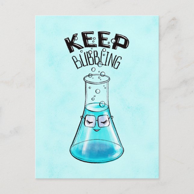 Cute Chemistry Funny Nerdy Lab Character Postcard (Front)