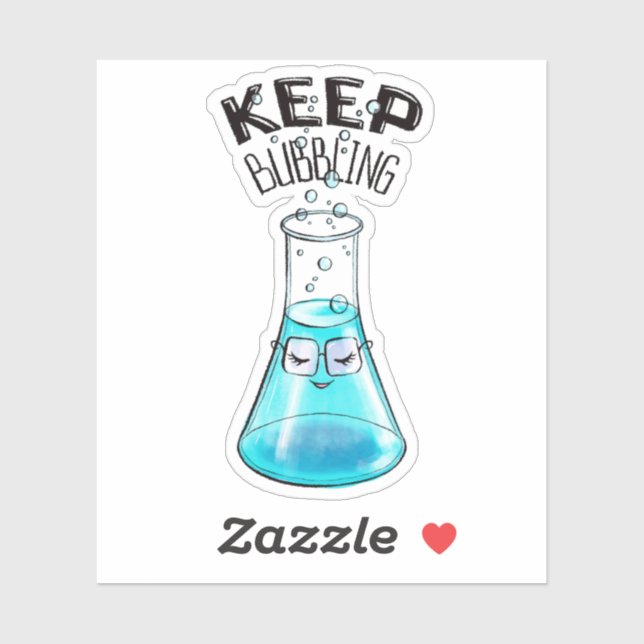 Cute Chemistry Funny Nerdy Lab Character Sticker (Sheet)