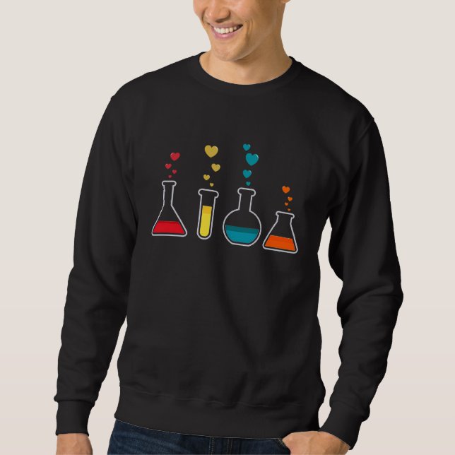 Cute Chemistry Hearts Science Valentines  Nerd Sweatshirt (Front)