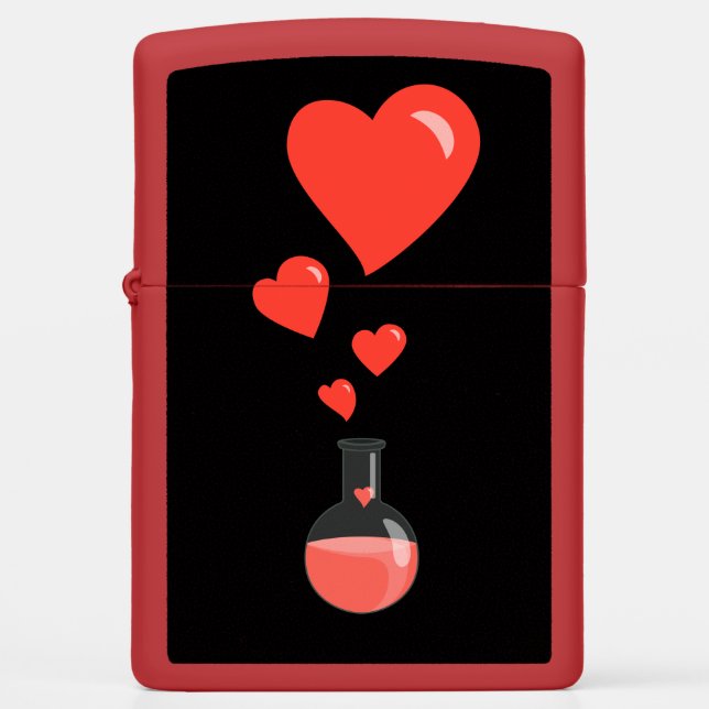 Cute Chemistry Love Potion Scientist Zippo Lighter (Front)