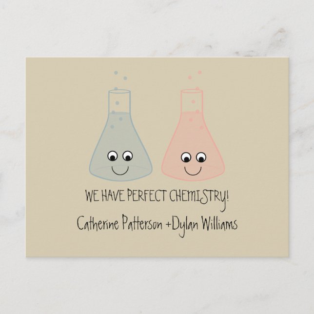 Cute Chemistry Save the Date Postcard (Front)